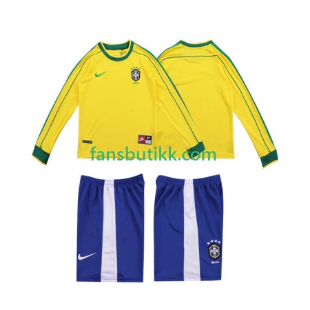 Fotballdrakt Brasil Barn Retro Hjemmetrøye 1998 Langermet